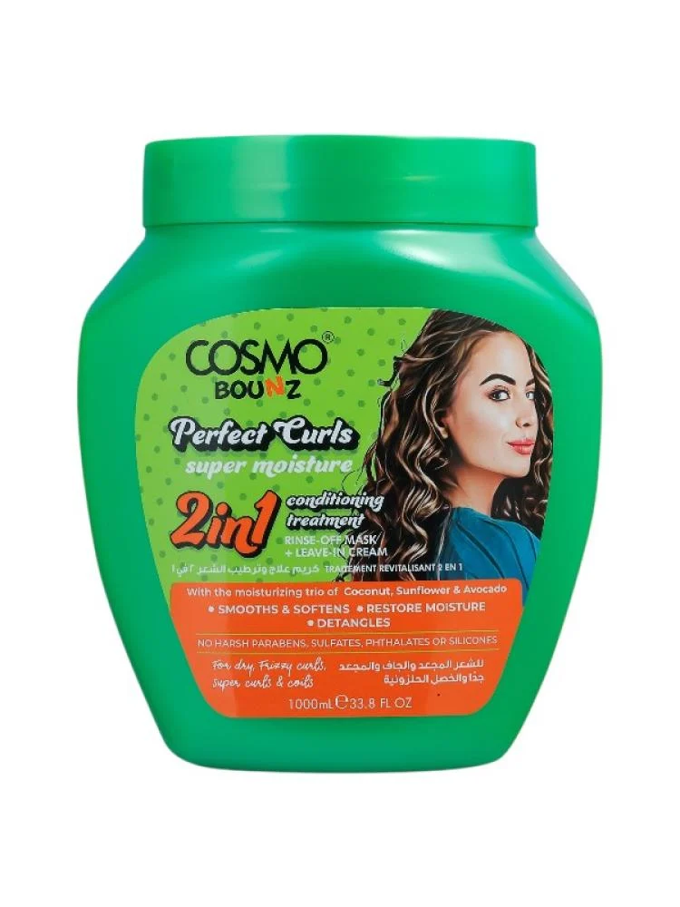 cosmo bounce 2 in 1 hair treatment for curly and dry hair 1000ml