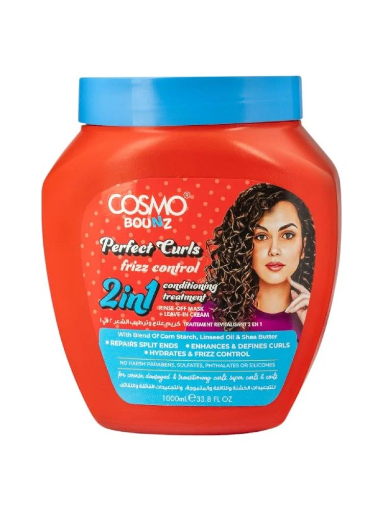 cosmo bounce perfect curls 2 in 1 frizz control hair treatment 1000ml